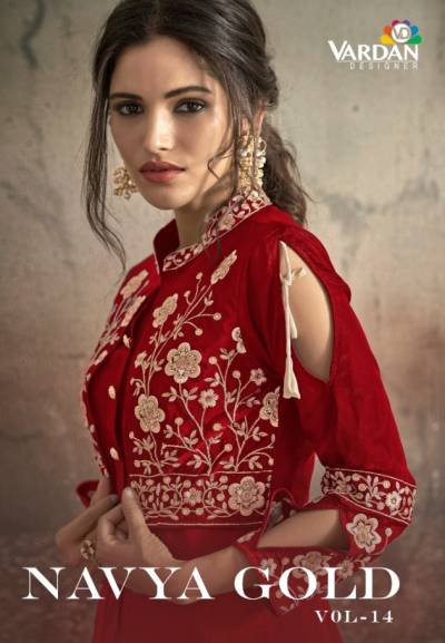 Navya Vol 14 Gold By Vardhan Designer Partywear Gown Collection